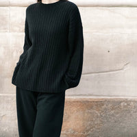Oversized Ribbed Mockneck - FW25 - Black