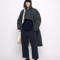 Reversible Quilted Coat - FW24 - Navy Gray/ Off-White