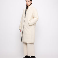 Reversible Quilted Coat - FW24 - Navy Gray/ Off-White