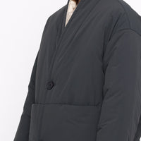 Reversible Quilted Coat - FW24 - Navy Gray/ Off-White