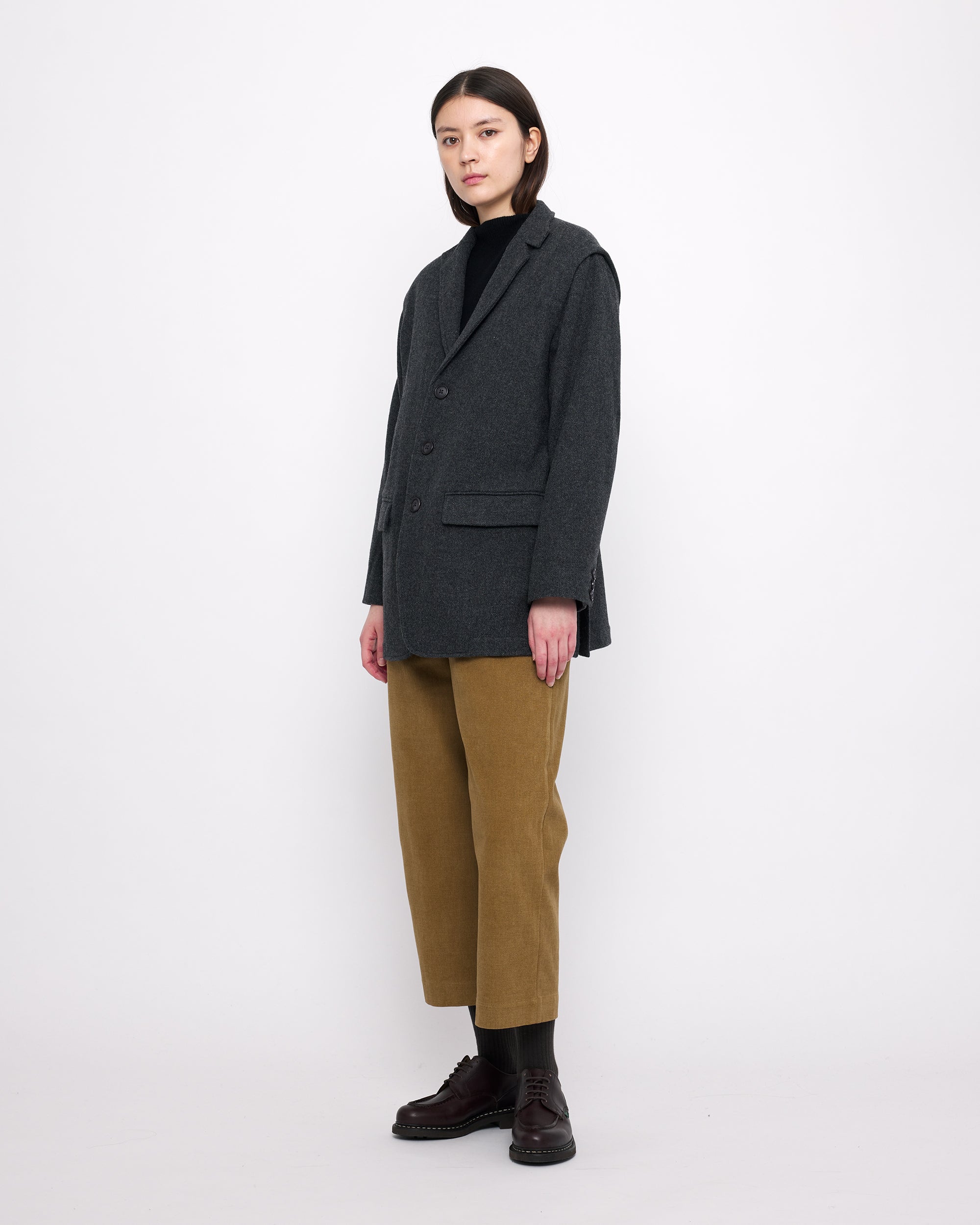 Oversized Wool Blazer - FW24 - Charcoal – 7115 by Szeki Oversized Wool Blazer - FW24 - Charcoal – 7115 by Szeki