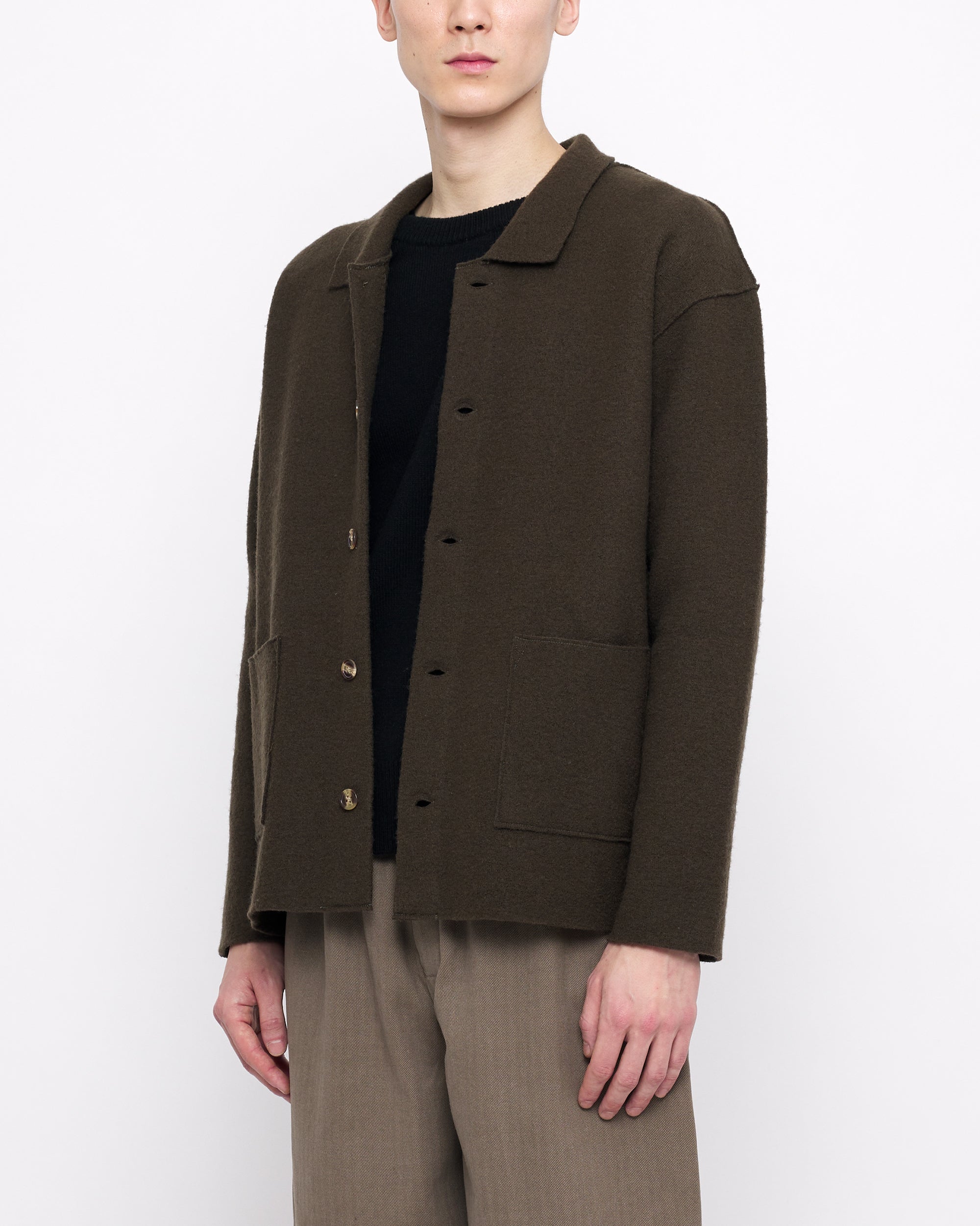 Boiled Wool Chore Shirt Jacket - FW24 - Olive – 7115 by Szeki
