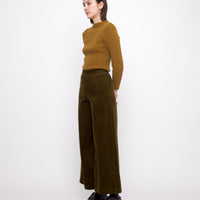 Classic Wide-Legged Trouser - Corduroy Edition - FW24 - Dark Kelp