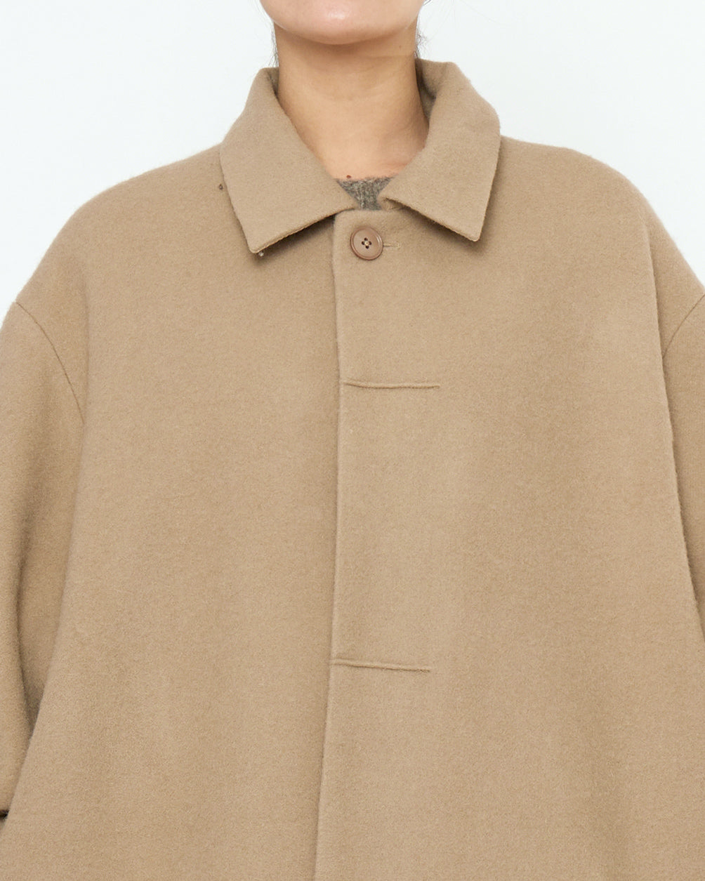 Cuffed Wool Coat - FW25 - Desert Sand – 7115 by Szeki