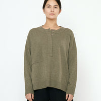 Relaxed Pocket Sweater- FW25 - Sage Gray