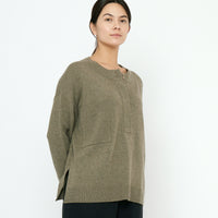 Relaxed Pocket Sweater- FW25 - Sage Gray
