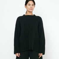 Oversized Ribbed Mockneck - FW25 - Black