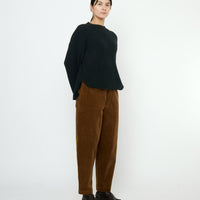 Corduroy Elastic Pull-Up Trouser - FW25 - Sepia Brown