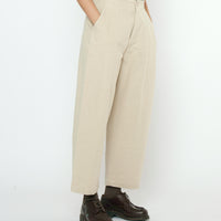 Signature Pleated Trouser - Canvas Edition - Oatmeal