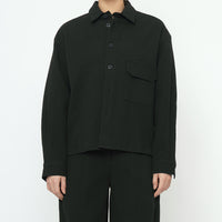Textured Flat Hem Shirt - FW25 - Black