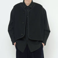 Double Faced Canvas Vest - FW25 - Black