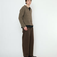 Collared V-Neck Jumper - FW25 - Light Umber