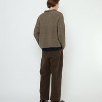 Collared V-Neck Jumper - FW25 - Light Umber