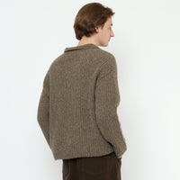 Collared V-Neck Jumper - FW25 - Light Umber