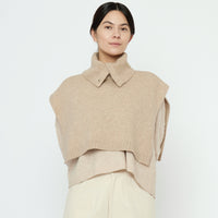 Knit Turtleneck Vest - FW25 - Almond