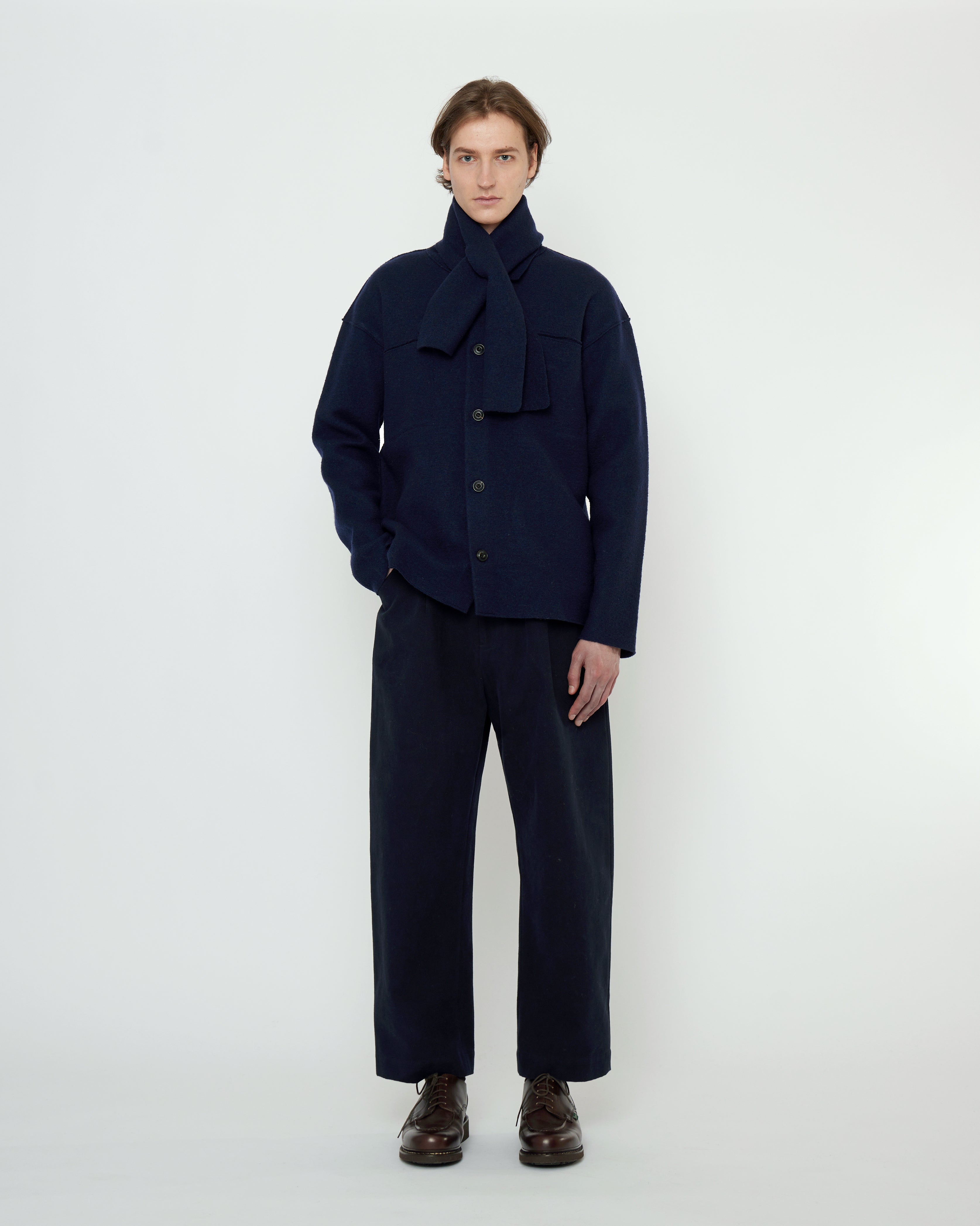 Boiled Wool Shirt Jacket - FW25 - Navy – 7115 by Szeki