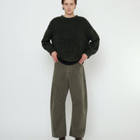 Striped Poet Sleeves Sweater - FW25 - Gray Black