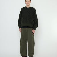 Striped Poet Sleeves Sweater - FW25 - Gray Black