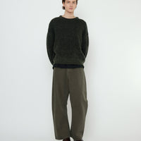 Striped Poet Sleeves Sweater - FW25 - Gray Black