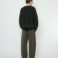 Striped Poet Sleeves Sweater - FW25 - Gray Black