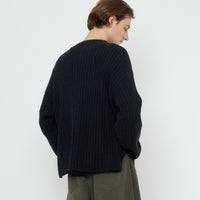 Oversized Ribbed Mockneck - FW25 - Black