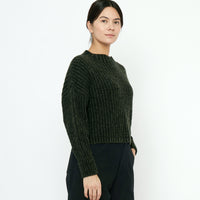 Striped Ribbed Mockneck - FW25 - Gray Black