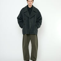 Double Breasted Short Wool Coat - FW25 - Charcoal