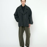 Double Breasted Short Wool Coat - FW25 - Charcoal