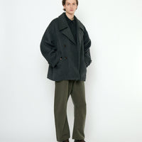 Double Breasted Short Wool Coat - FW25 - Charcoal