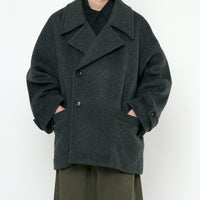 Double Breasted Short Wool Coat - FW25 - Charcoal