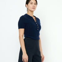 Collared Short Sleeves - FW25 - Navy