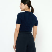 Collared Short Sleeves - FW25 - Navy