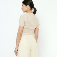 Collared Short Sleeves - FW25 - Sand Beige