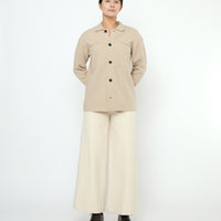 Boiled Wool Shirt Jacket - FW25 - Sand Beige