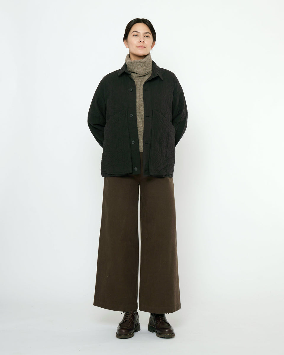 Signature Panel Pockets Shirt Jacket - Textured Edition - Black