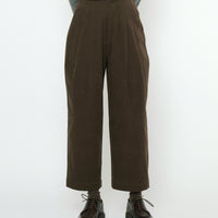 Signature Pleated Trouser - Brushed Canvas Edition - Taupe Brown