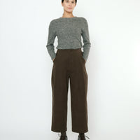 Signature Pleated Trouser - Brushed Canvas Edition - Taupe Brown