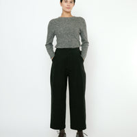Signature Pleated Trouser - Brushed Canvas Edition - Black