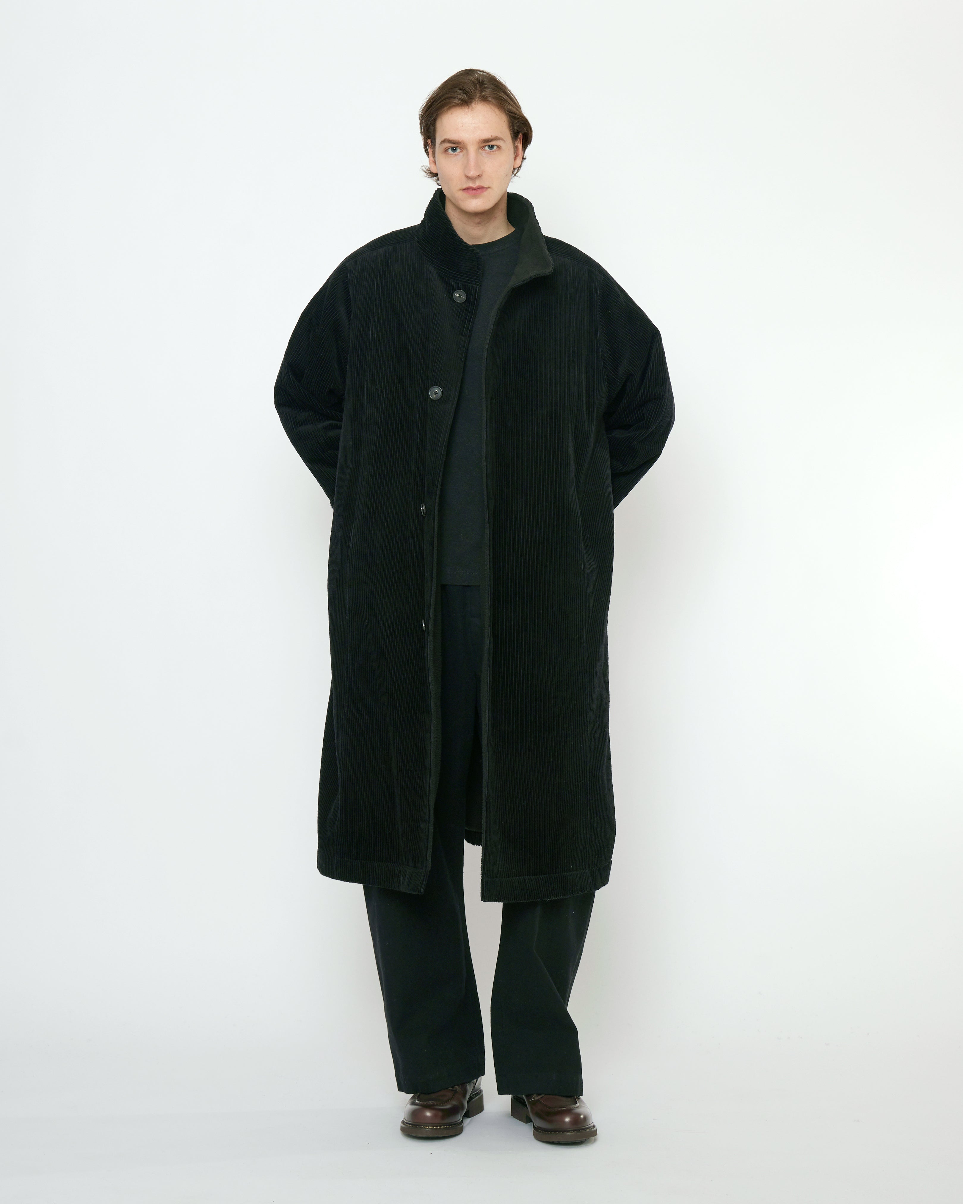 Padded Corduroy Fleece Coat - FW25 - Black – 7115 by Szeki