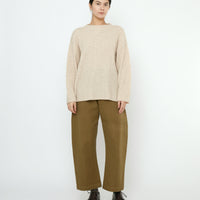 Oversized Ribbed Mockneck - FW25 - Sand Beige