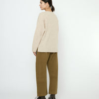 Oversized Ribbed Mockneck - FW25 - Sand Beige