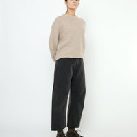 Striped Poet Sleeves Sweater - FW25 - Taupe Sand