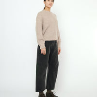 Striped Poet Sleeves Sweater - FW25 - Taupe Sand