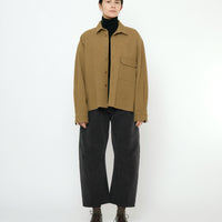 Textured Flat Hem Shirt - FW25 - Kelp