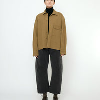 Textured Flat Hem Shirt - FW25 - Kelp