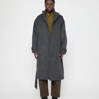 Tall Collar Long Wool Coat - FW26 - Charcoal