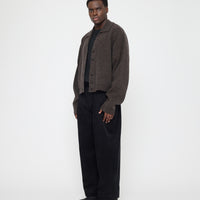 Collared Cropped Cardigan - FW26 - Espresso