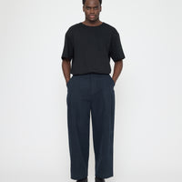 Signature Pleated Trouser - Brushed Canvas Edition - Navy