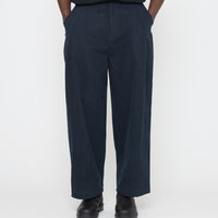Signature Pleated Trouser - Brushed Canvas Edition - Navy