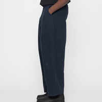 Signature Pleated Trouser - Brushed Canvas Edition - Navy